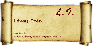 Lévay Irén névjegykártya